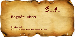Bognár Absa névjegykártya